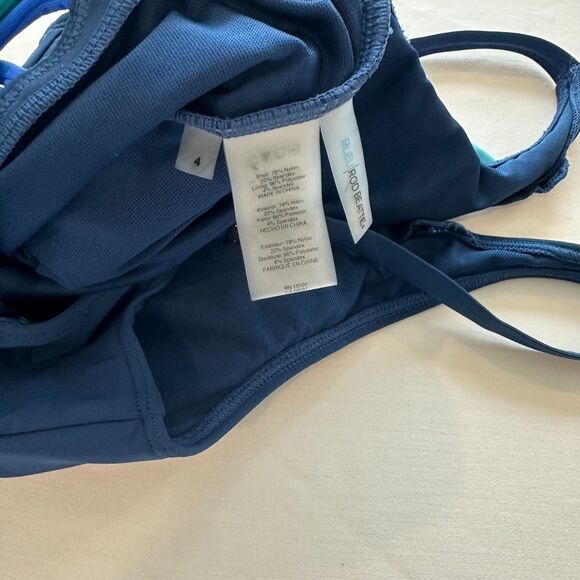 Bleu Rod Beattie Womens Lacedown Swimsuit Sz 4 Blue Multicolor - Picture 5 of 6